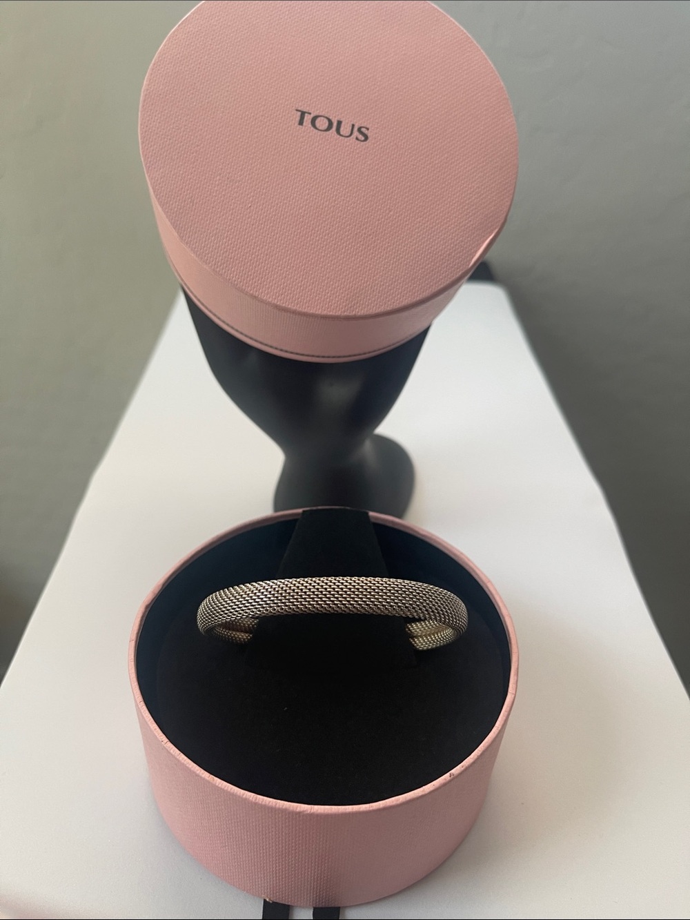 TOUS Silver Teddy Bear Cuff Bracelet Set - Pink Box - Picture 2 of 2